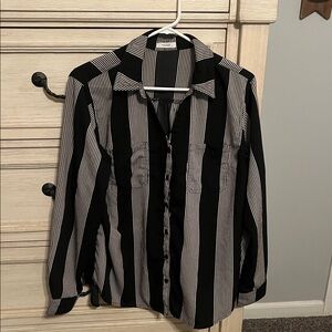 Maurices Monochrome Striped Blouse